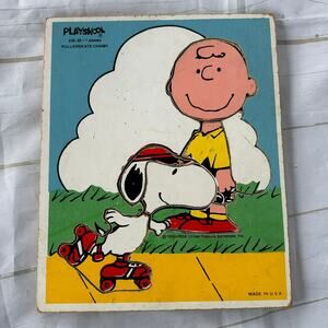 Vintage Playskool Charlie Brown Rollerskate Champ 7 Piece Puzzle 230-20